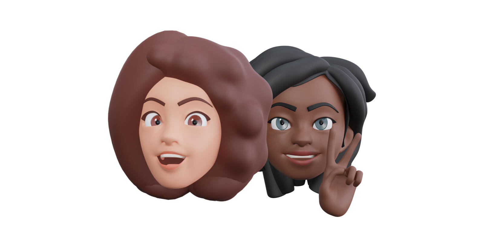 Woman pack of 3D heads