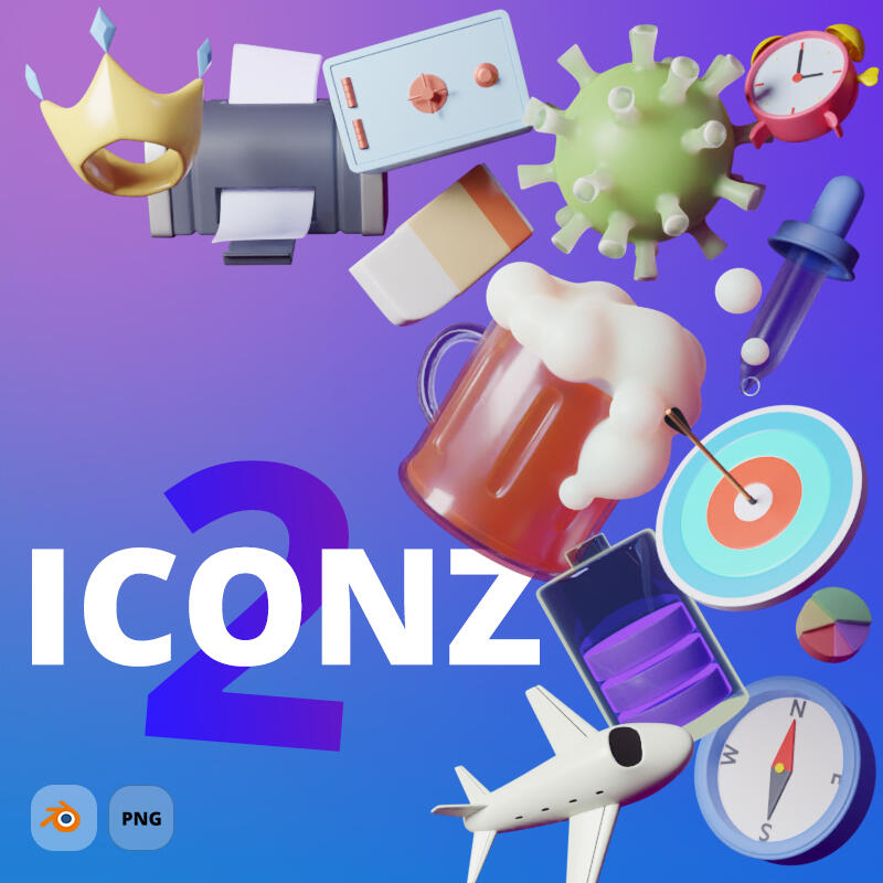 ICONZ - Library of 50 3D icons